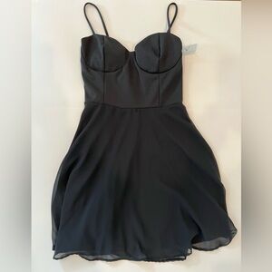 Windsor, black spaghetti strap dress. Size M. New with tags.